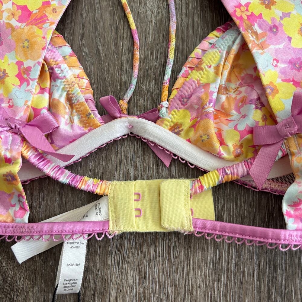 NWT For Love & Lemons Pastel Punch Bralette Crop Top - Size: XXS - Picture 8 of 9